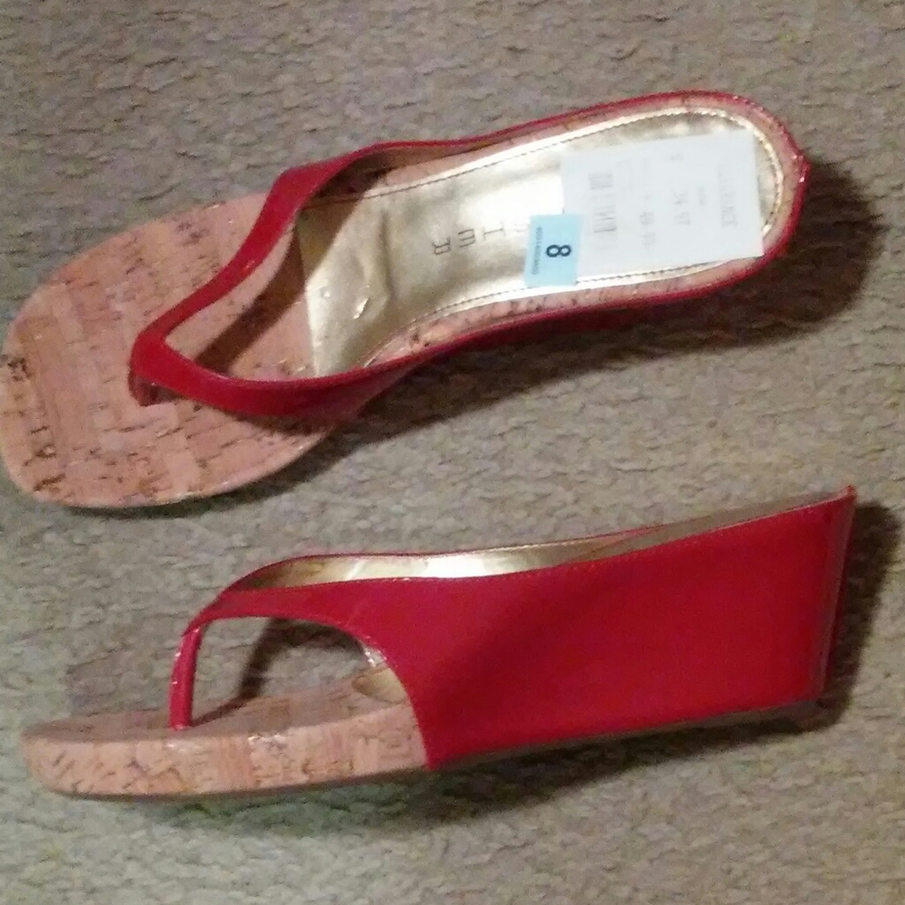 Marc Fisher Red Wedge Sandals